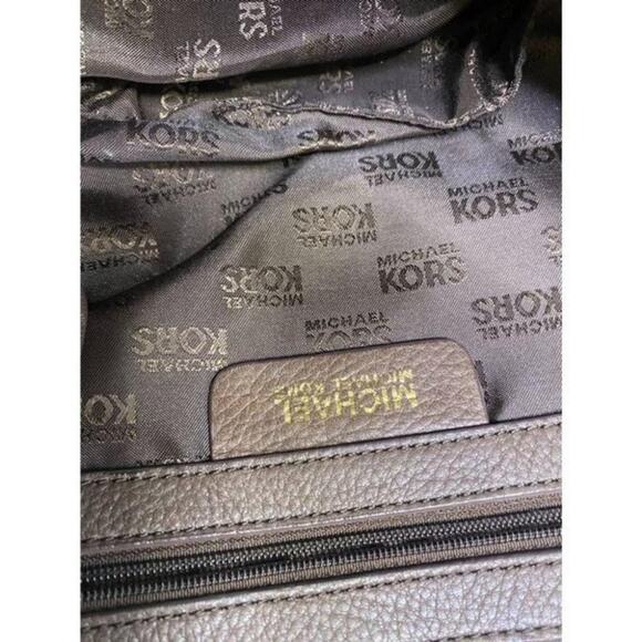 michael kors all over logo brown beige jacquard fa - Picture 11 of 11